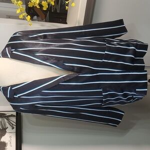 Worthington women's blazer. Navy blue and white striped. Big pockets size large.